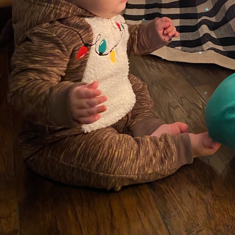 Baby Reindeer Lights Romper